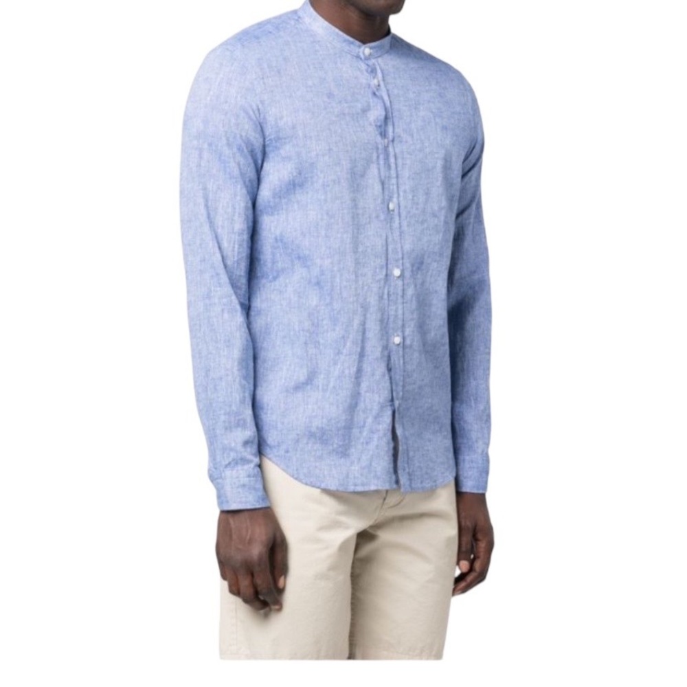 Manuel Ritz, band, Men's Light Blue, Flax Linen blend Button Down NWT $150
